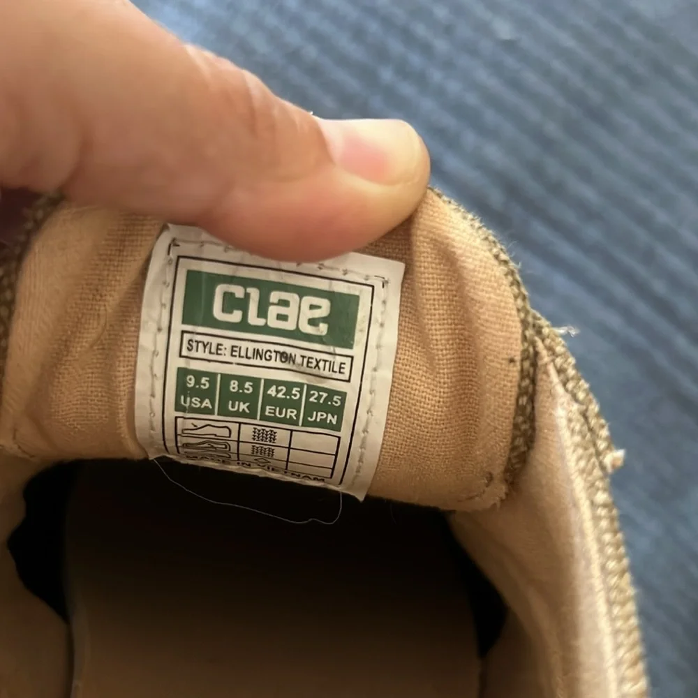 Clae size 9 Ellington Men’s Textile Curry Hemp Oxford Shoes